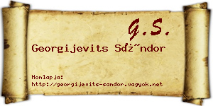 Georgijevits Sándor névjegykártya